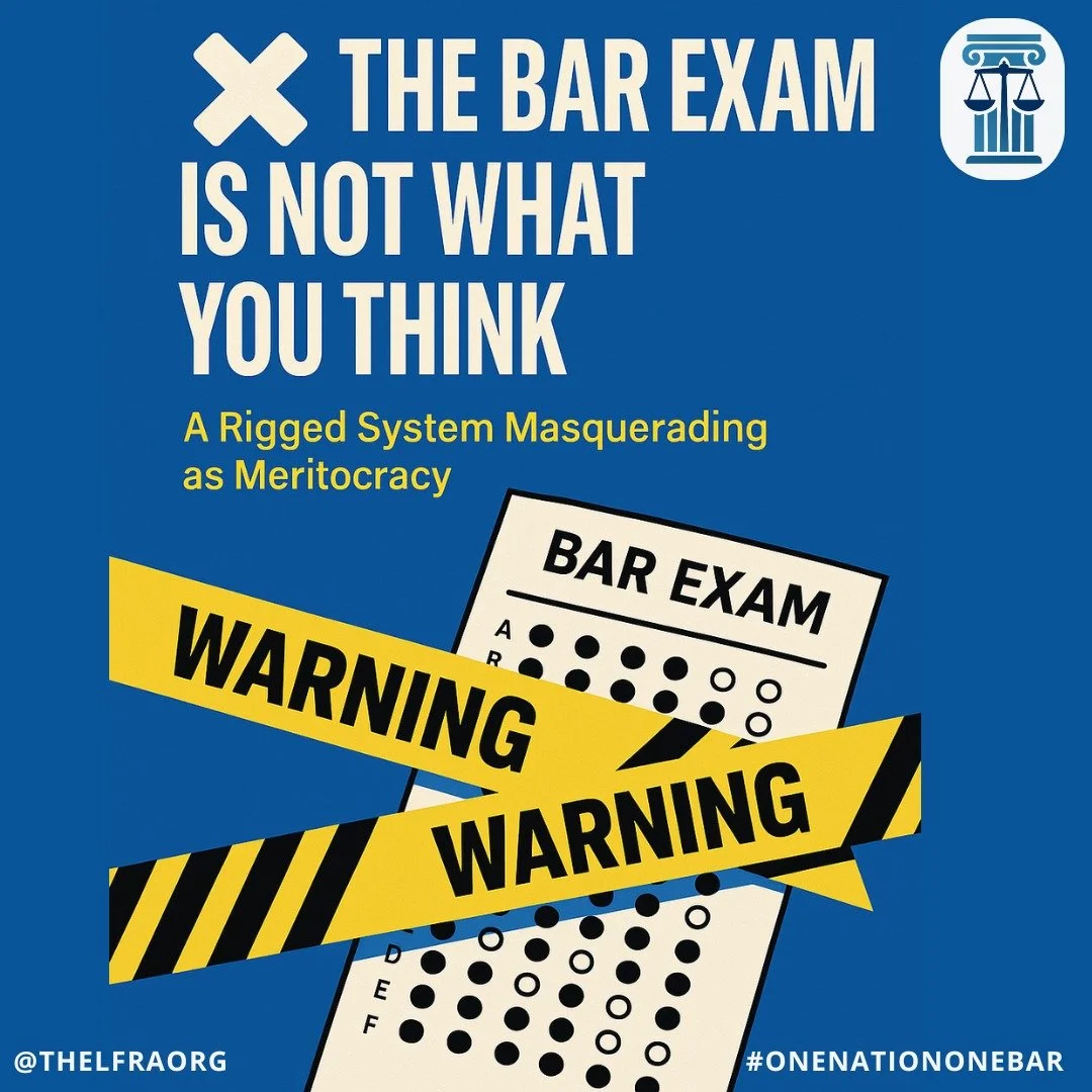 Preclusive state bar admission systems aren&rsquo;t about protecting the public &mdash; they&rsquo;re about protecting power. ⚖️

They rely on:
💭 Pseudo-scientific cut-off scores
🔍 Invasive moral character reviews
🚪 Bureaucratic red tape

All of t