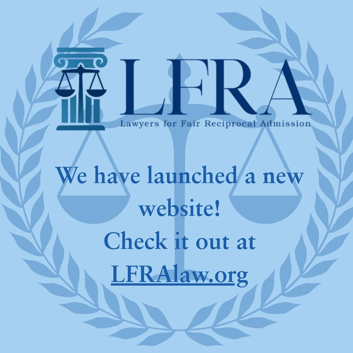 Lawyers for Reciprocal Admission has officially launched our new website! ⚖️💻

Whether you're a lawyer, law student, or an advocate for fairness in the legal profession, this platform is your new hub for updates, resources, and ways to get involved 
