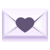 Envelope with a purple heart sticker