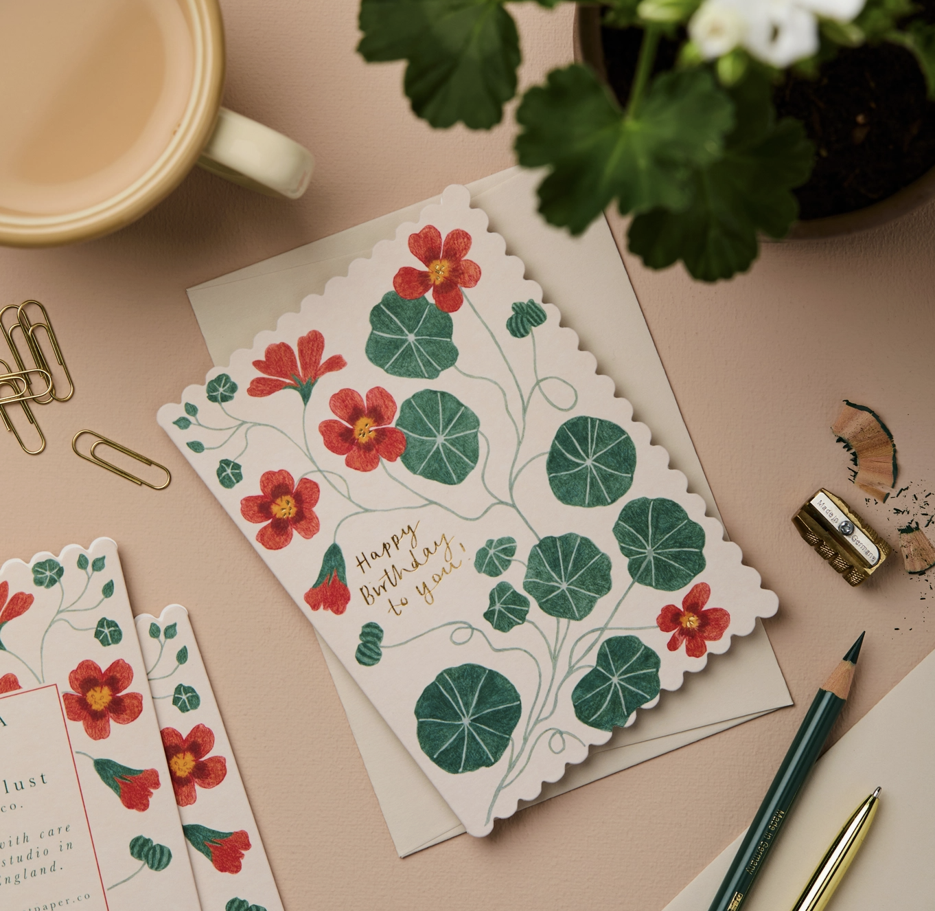 Happy Birthday Nasturtium Card