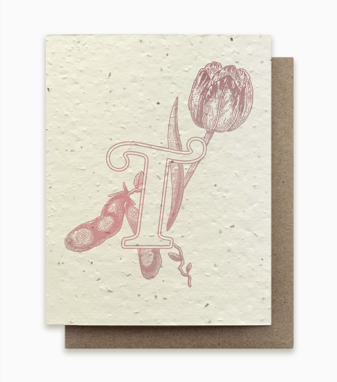 Monogram Alphabet "T" Plantable Wildflower Seed Card