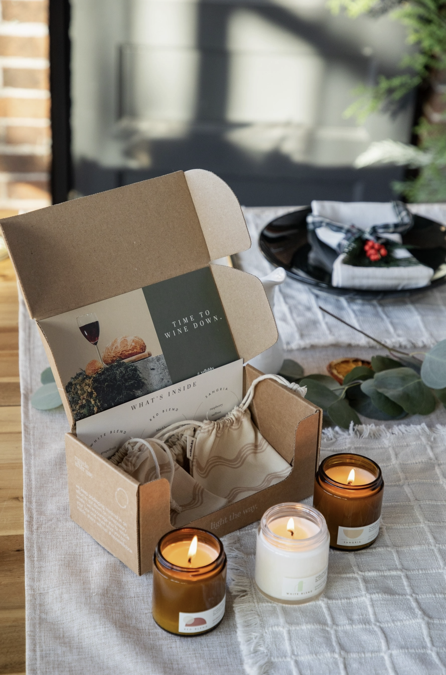 Wine Inspired Candle Gift Box – Red, White & Sangria