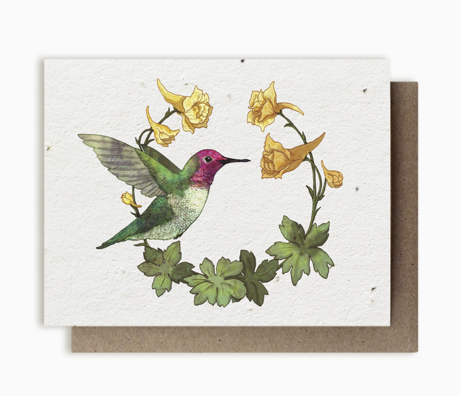 Hummingbird & Larkspur Plantable Herb Seed Card