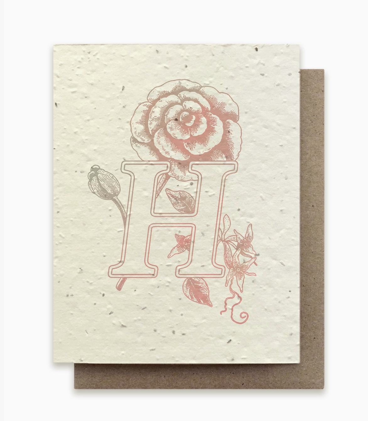 Monogram Alphabet "H" Plantable Wildflower Seed Card