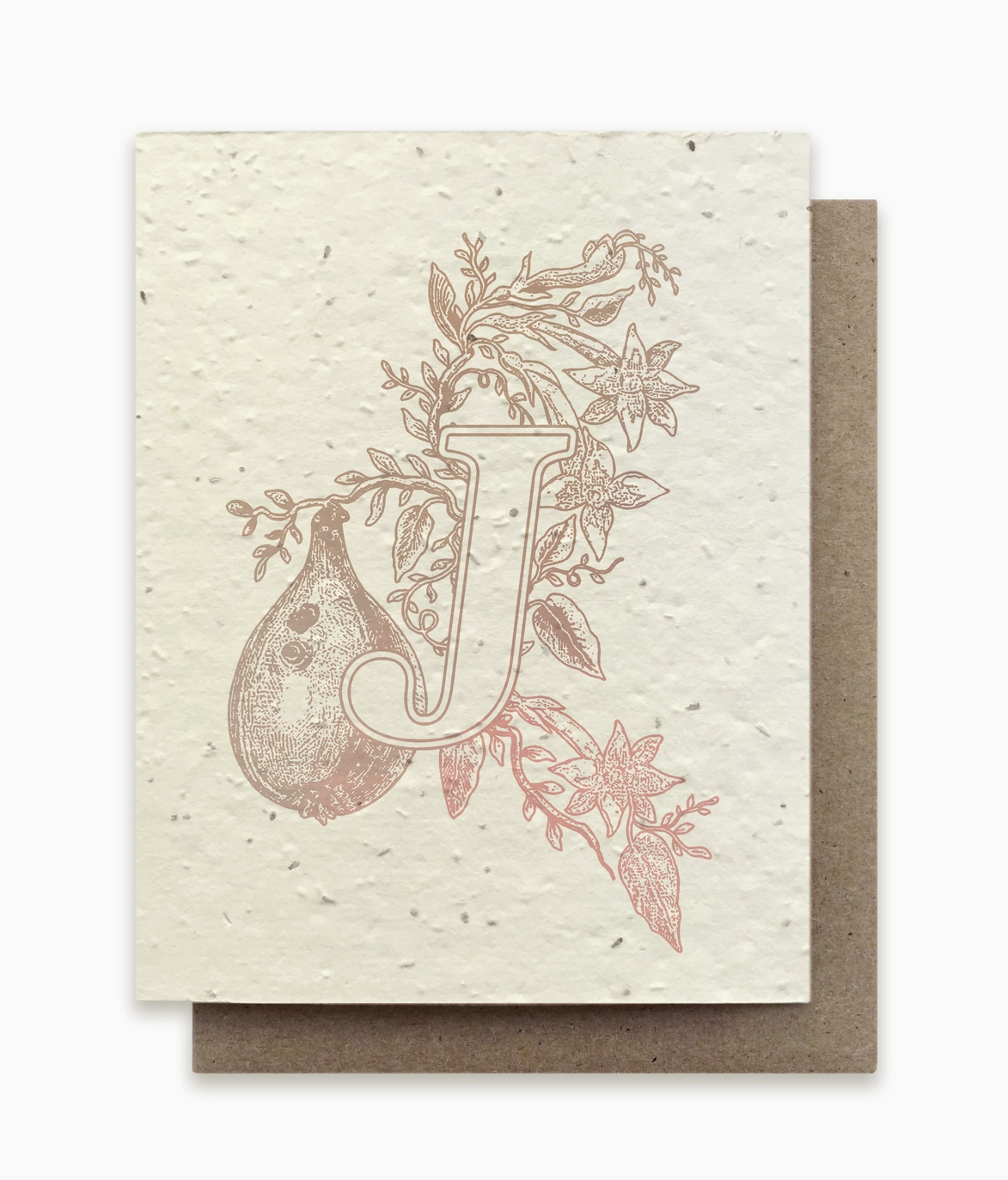 Monogram Alphabet "J" Plantable Wildflower Seed Card