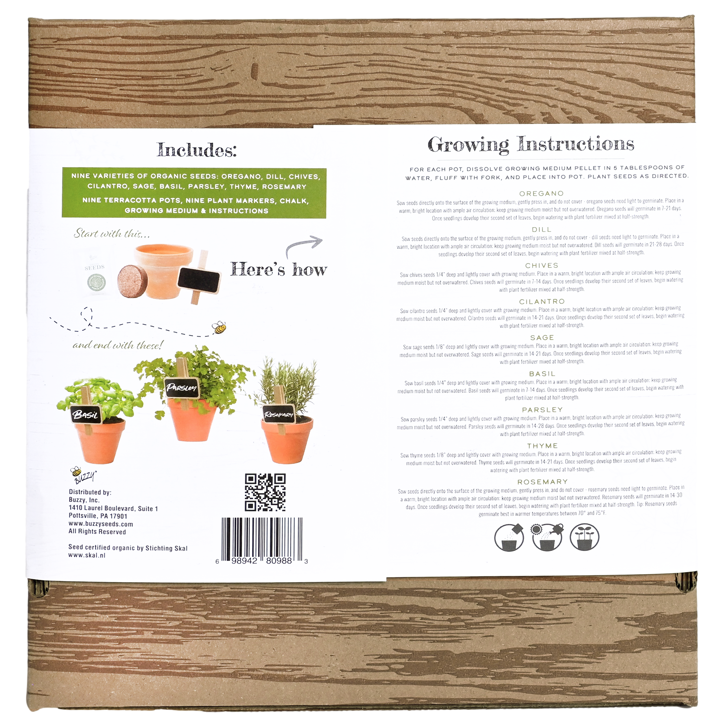 Organic Herb Starter Kit Box