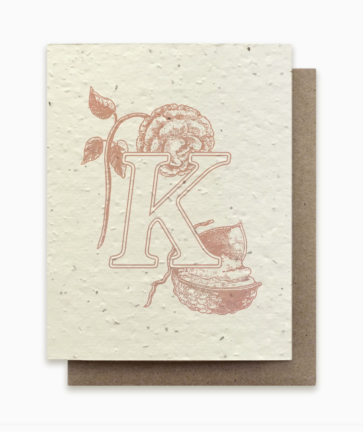 Monogram Alphabet "K" Plantable Wildflower Seed Card