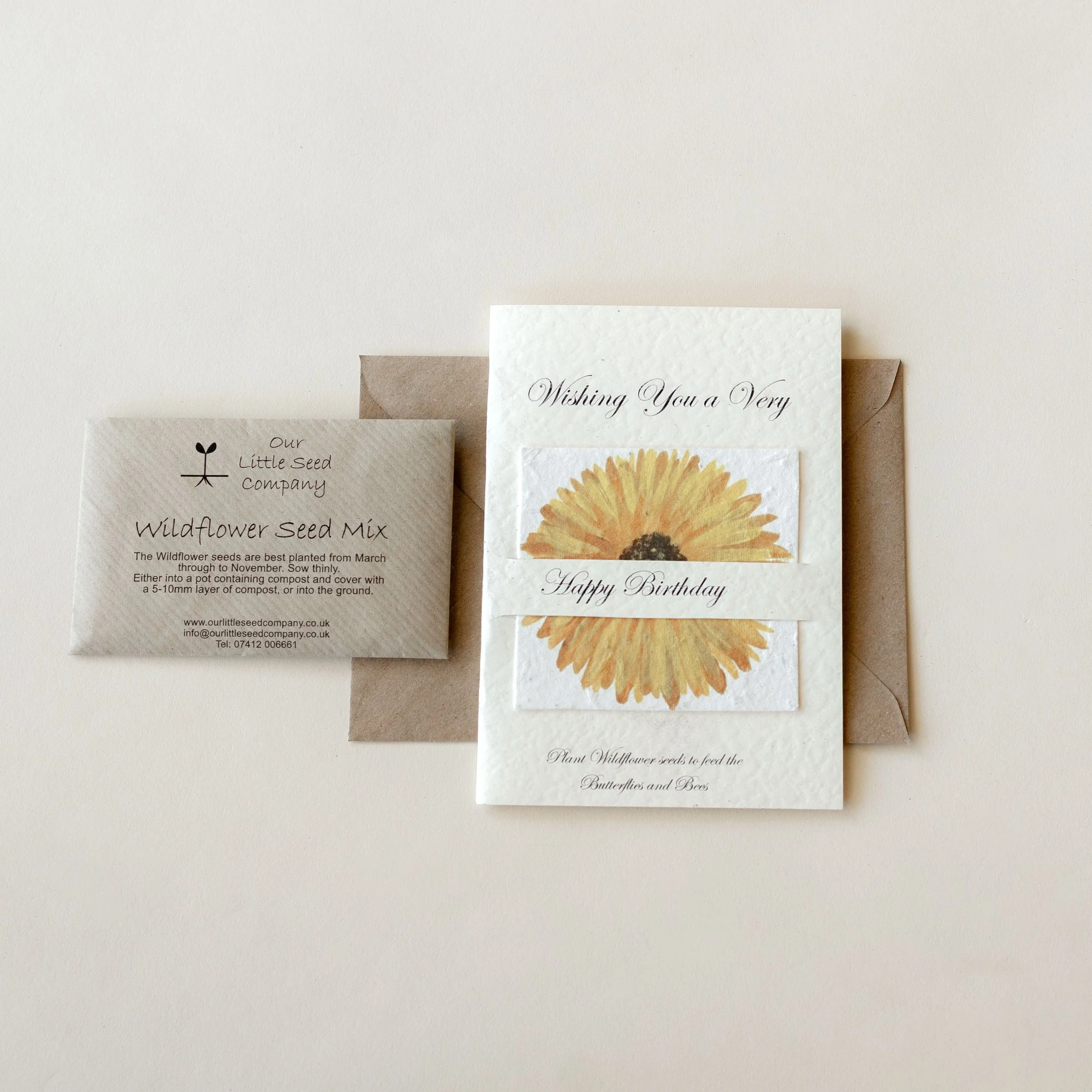 Happy Birthday Sunflower Card, Plantable Seed Paper