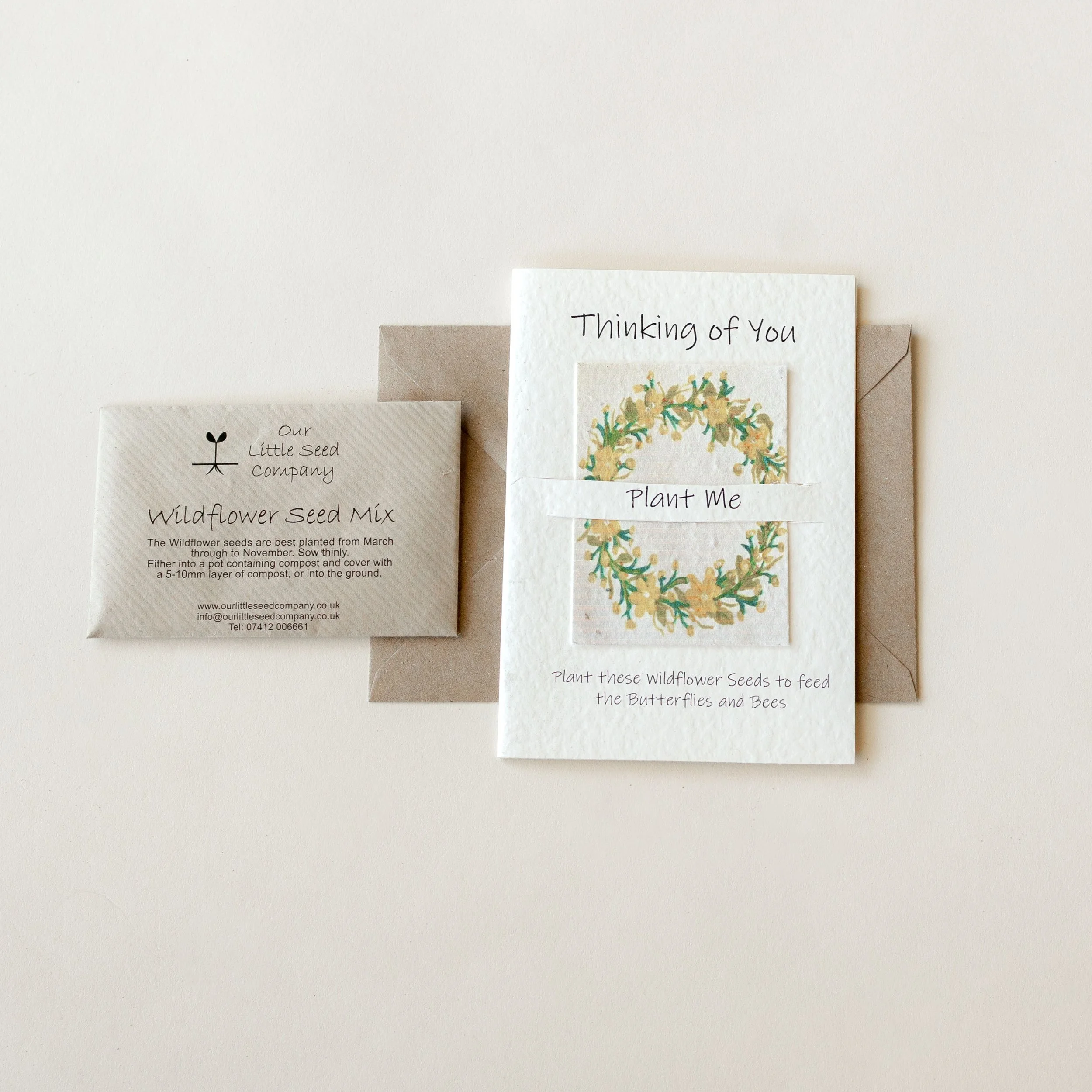 Thinking of You Wreath Greeting Card, Plantable Seed Paper