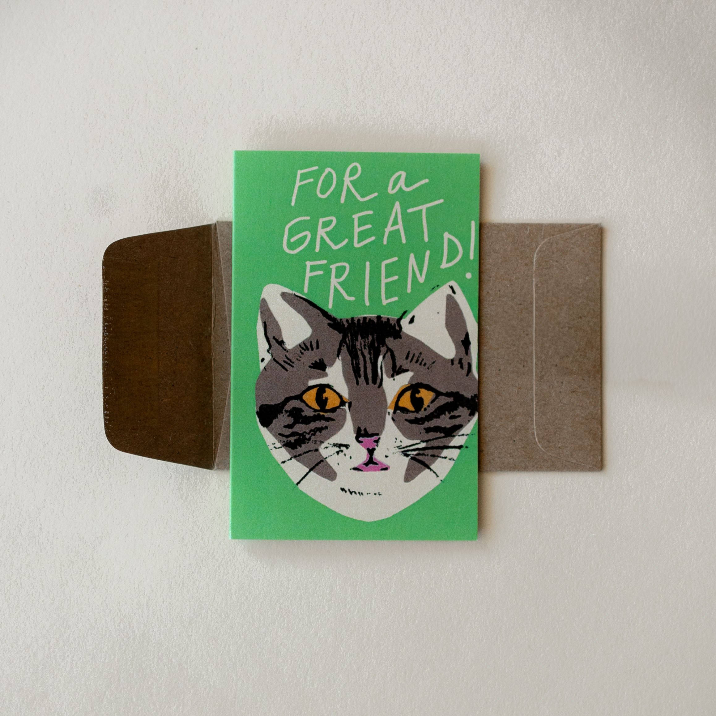 For a Great Friend Cat Mini Card
