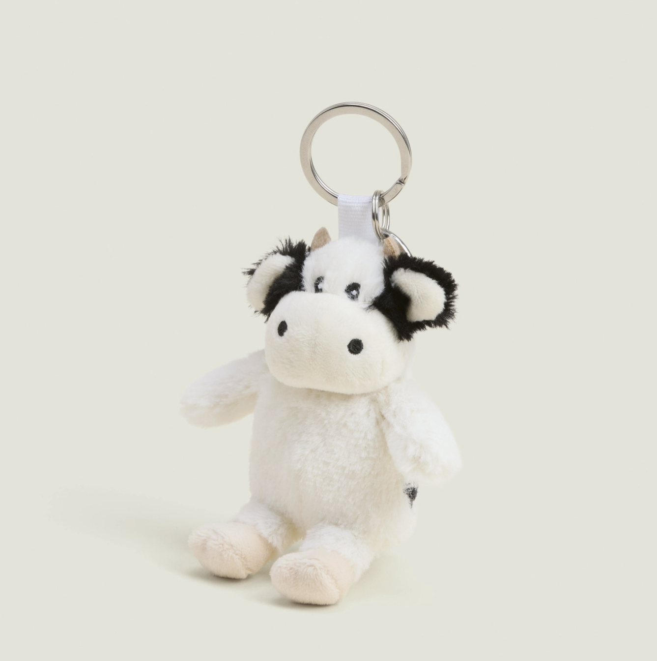 Warmies Black & White Cow Keyring Squishy (Side).png