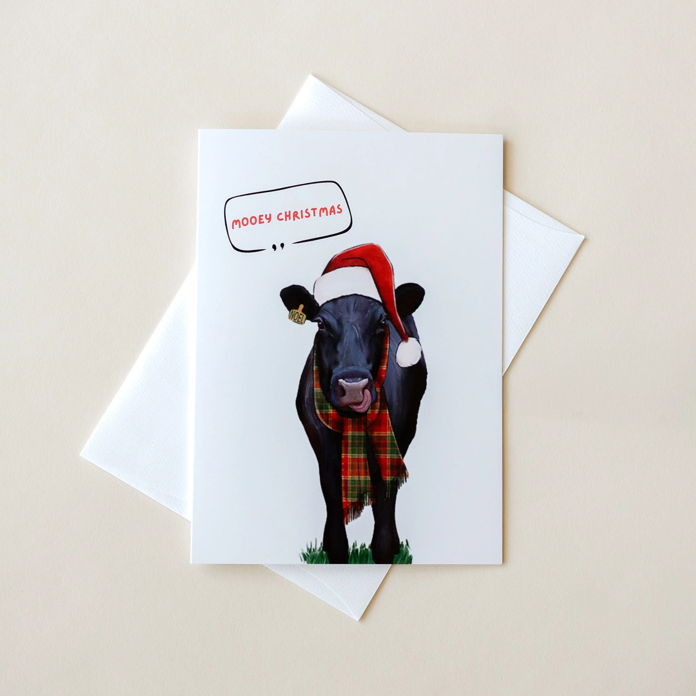 Mooey Christmas Card – Fun Cow Holiday Design