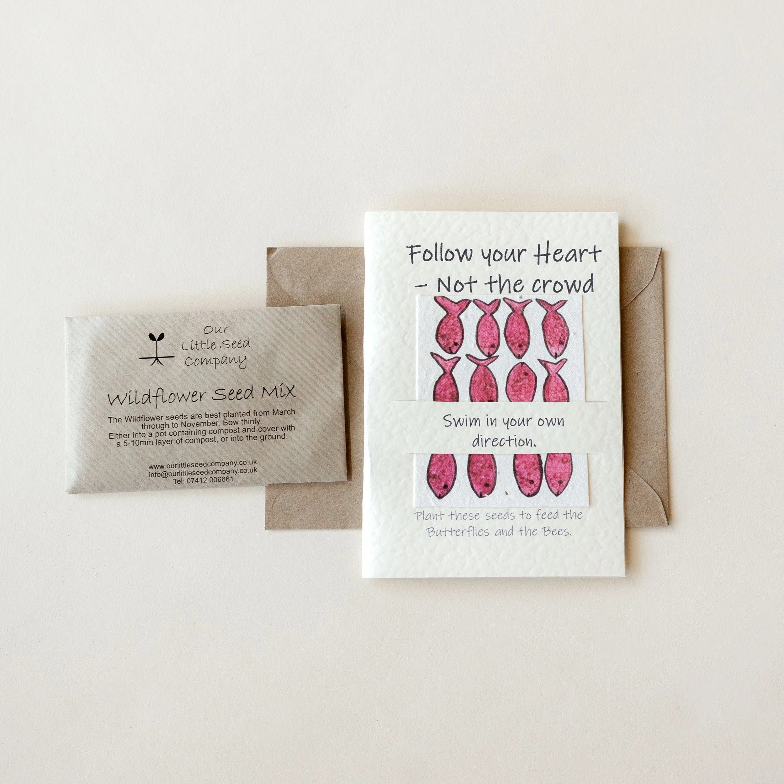Follow Your Heart Greeting Card, Plantable Seed Paper
