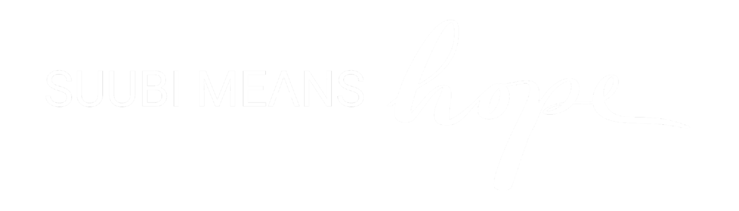 Text reading 'Subi means hope' with the word 'hope' written in cursive.