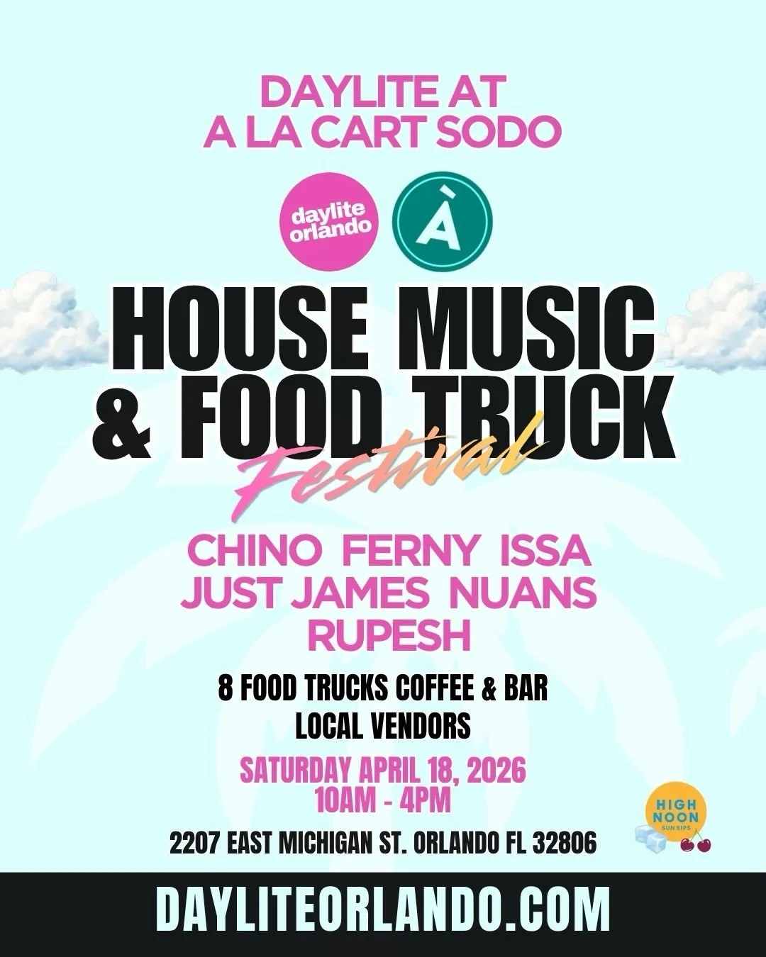 We&rsquo;re excited to announce the official dj lineup for Daylite at &Agrave; La Cart Sodo! Grab your tickets now (link in bio)

DJ SET TIMES: 
10AM: Nuans  @nuans.fm 
11AM: Ferny  @diskjockeyferny 
12PM: Rupesh  @rupeshco 
1PM: Issa  @issa_dukedj 

