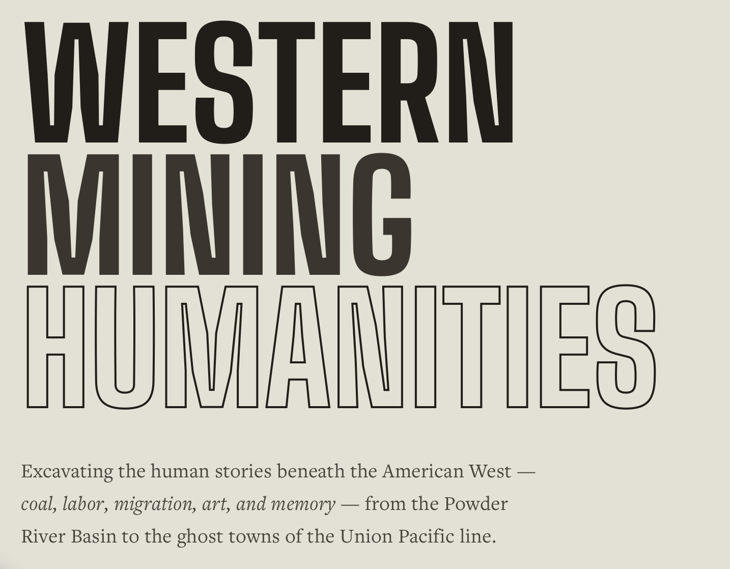 WESTERN MINING HUMANITIES