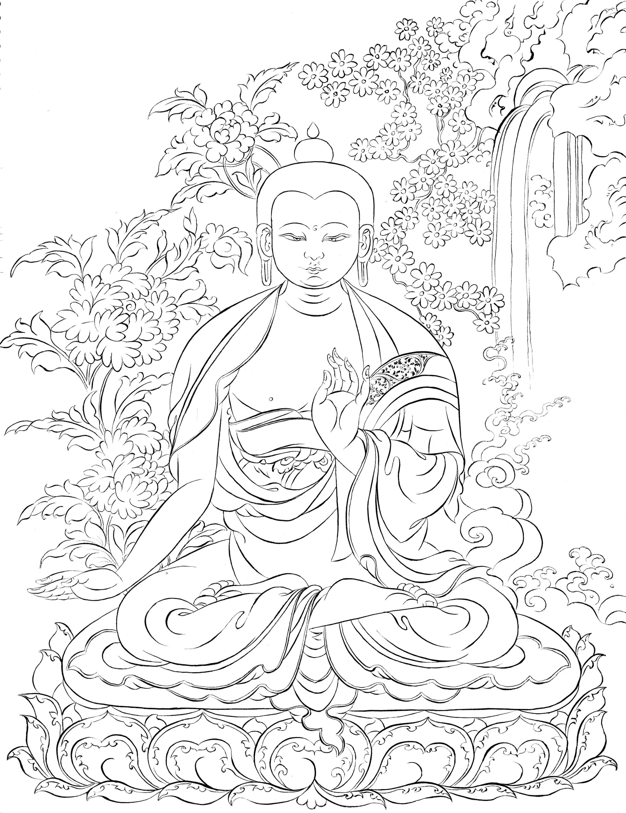 Buddha Abhaya Mudra & Waterfall 2010