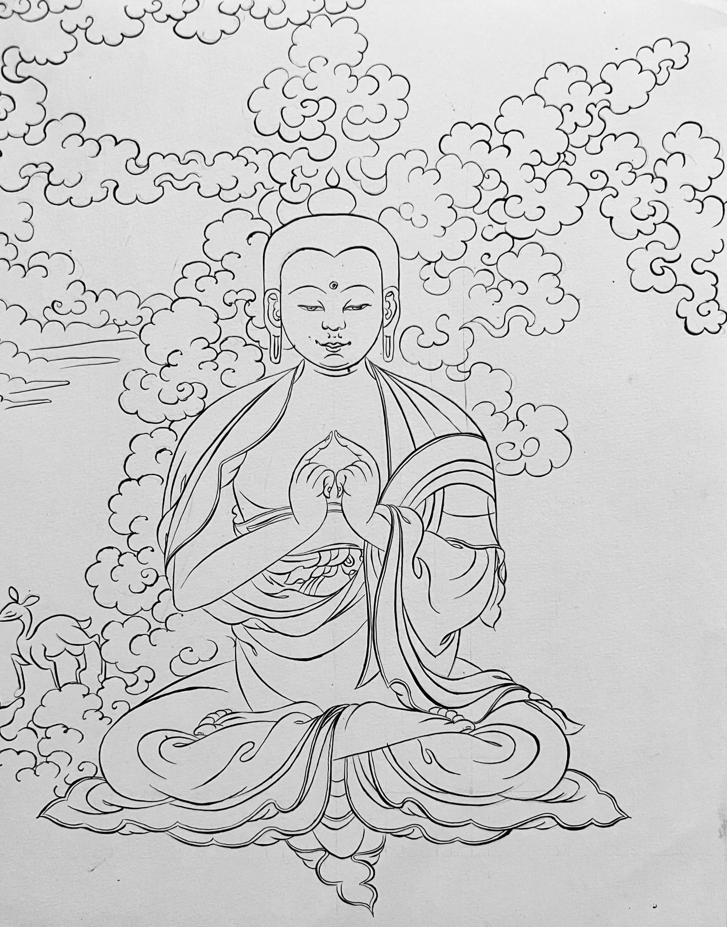 Buddha Uttarabodhi Mudra & clouds 2007