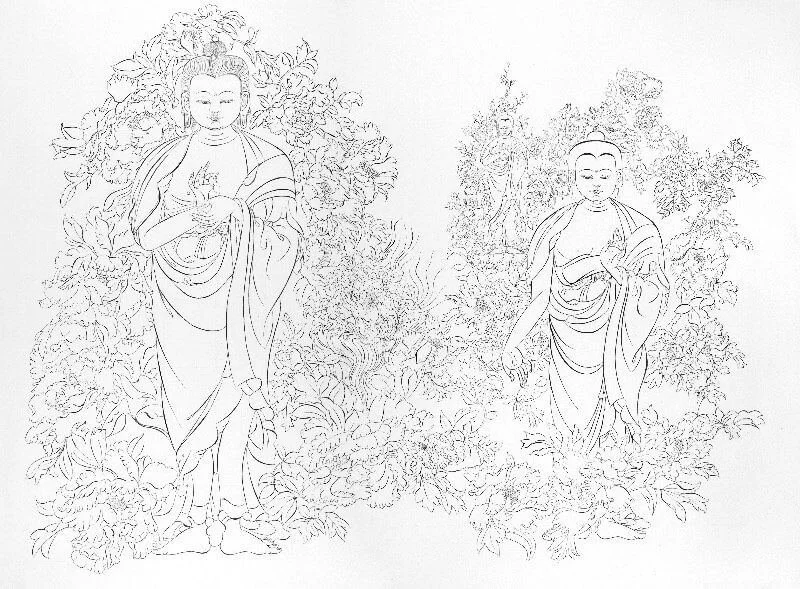 Standing Buddhas and Peonies 2017
