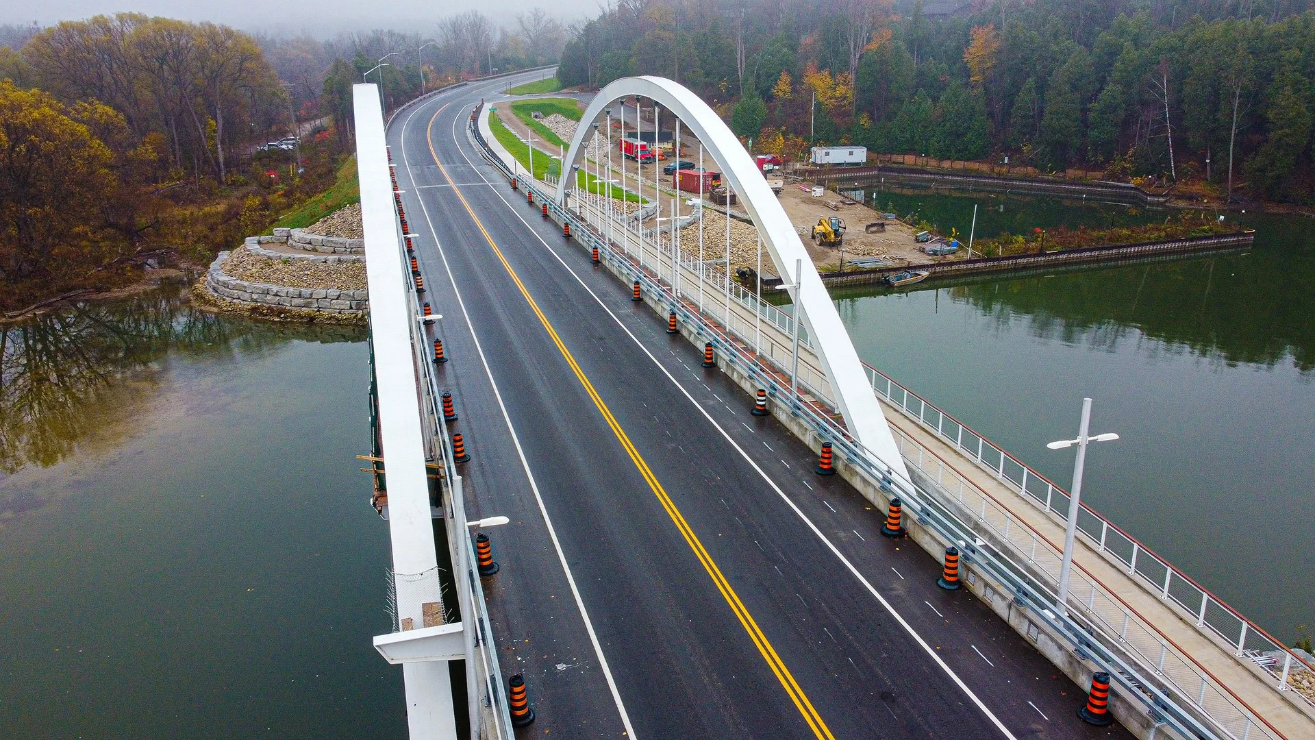 Completed bridge and deck