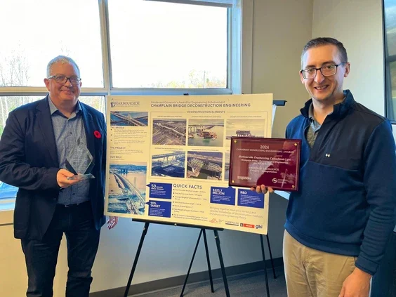 Harbourside Engineering wins national award for Champlain Bridge project
