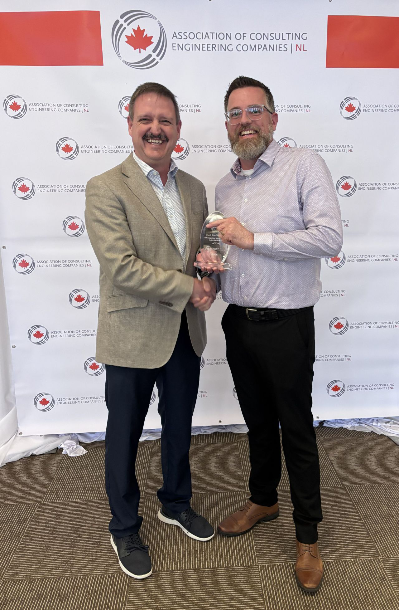Mark Stuckless P.Eng. Receiving the Award of Service 2026