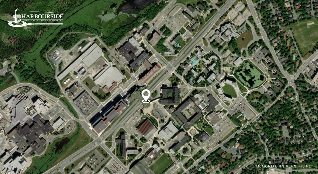 Satellite view of Memorial University, NL