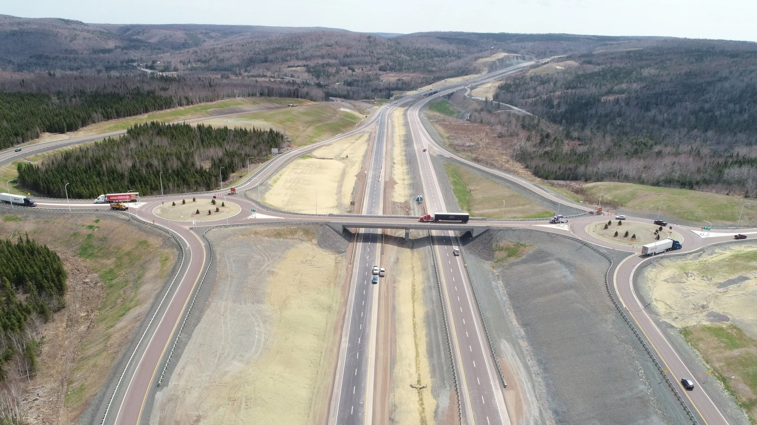 New interchange along Highway 104, as seen from the air.