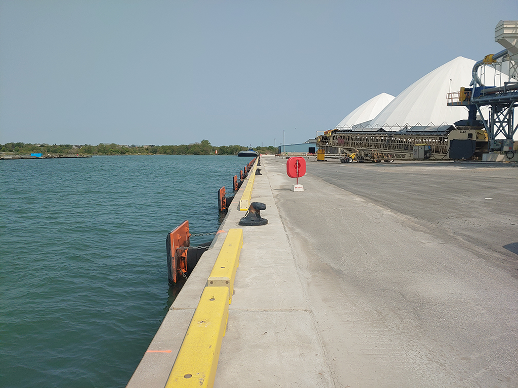 Image taken during Port of Oshawa’s condition assessment overlooking one of the cargo wharves.