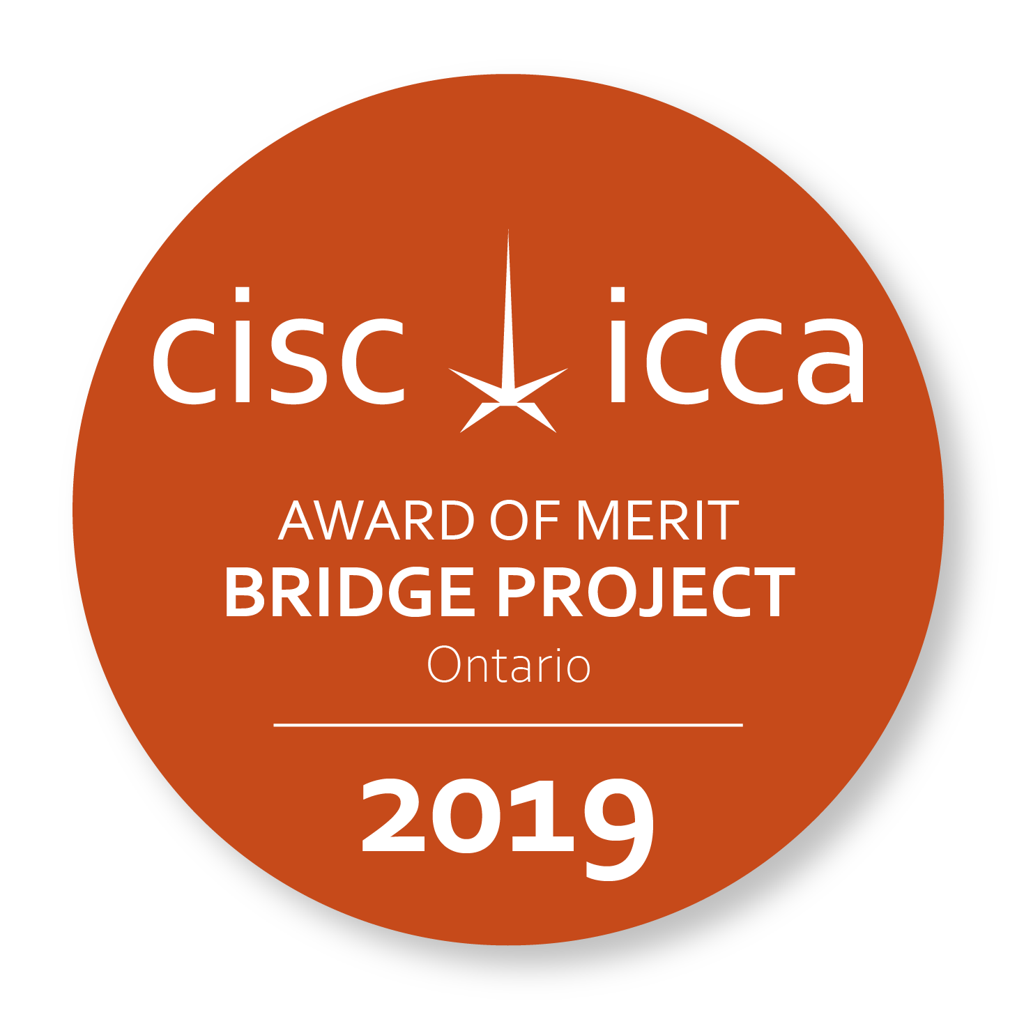 The Canadian Institute of Steel Construction Award of Merit in the Bridge Category was awarded to the Bay of Quinte Skyway Bridge in 2019 for the Ontario Region.