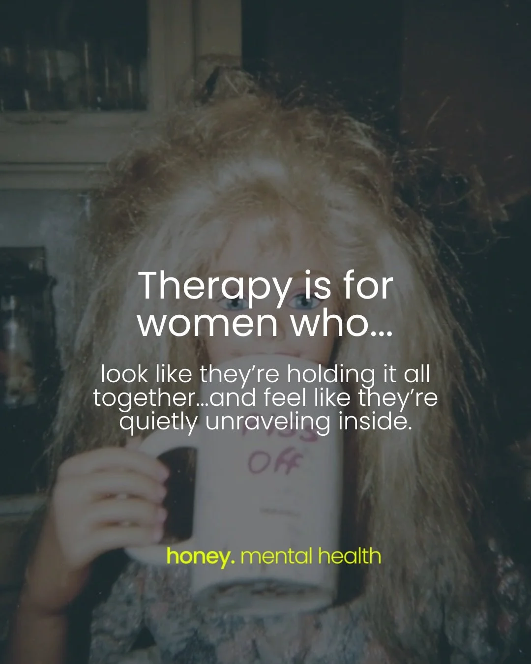 We see you, honey.
&nbsp;
Healing isn&rsquo;t about becoming someone new.
&nbsp;
It&rsquo;s about finally having a place to make sense of your story, clear your voice, and find peace.
Therapy is for women who are done shrinking and ready to live into