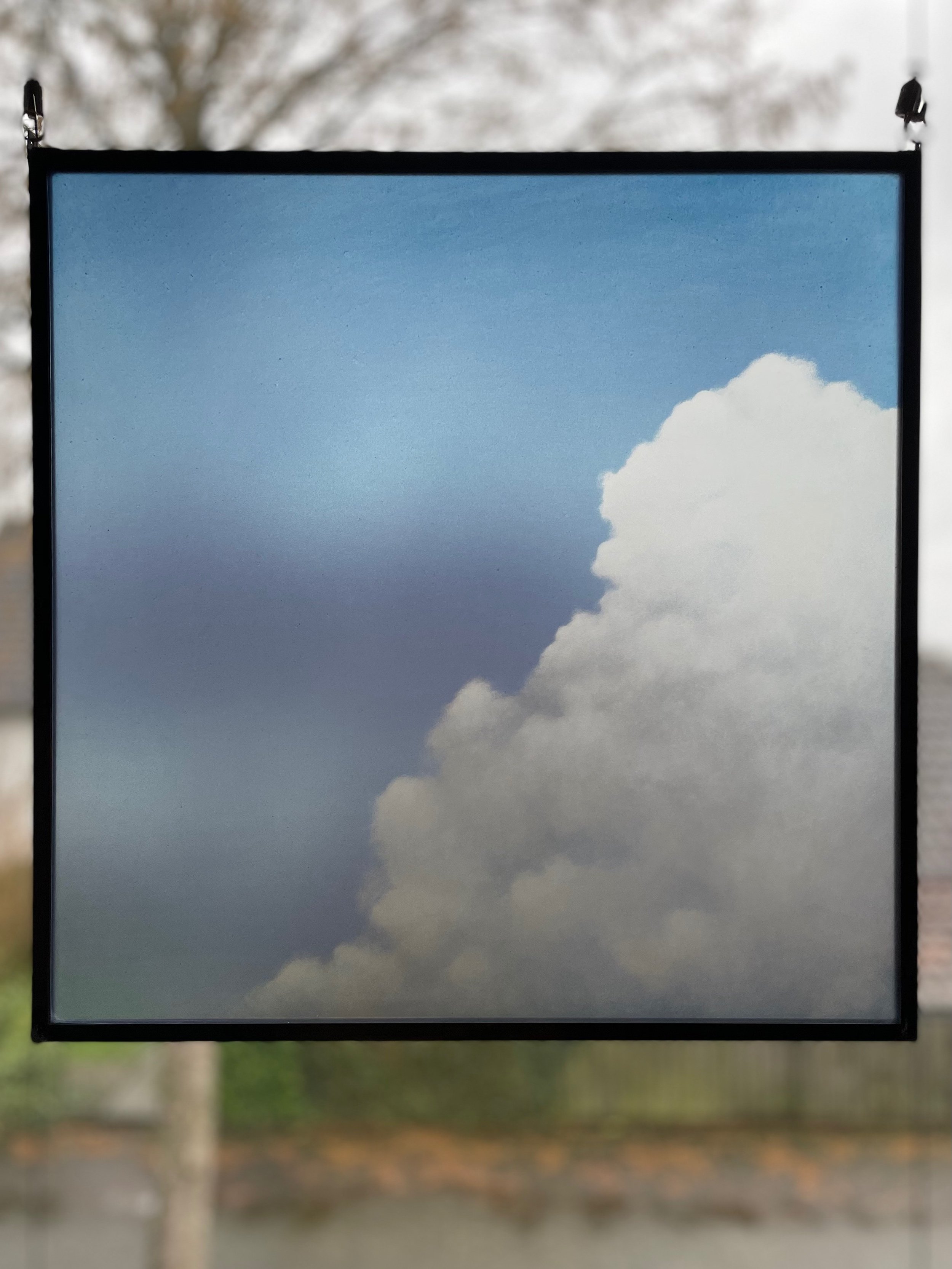 KABINETTSCHEIBE 1 - WOLKE - 2017 - Glasschmelzfarbe auf Glas - 45x45 cm