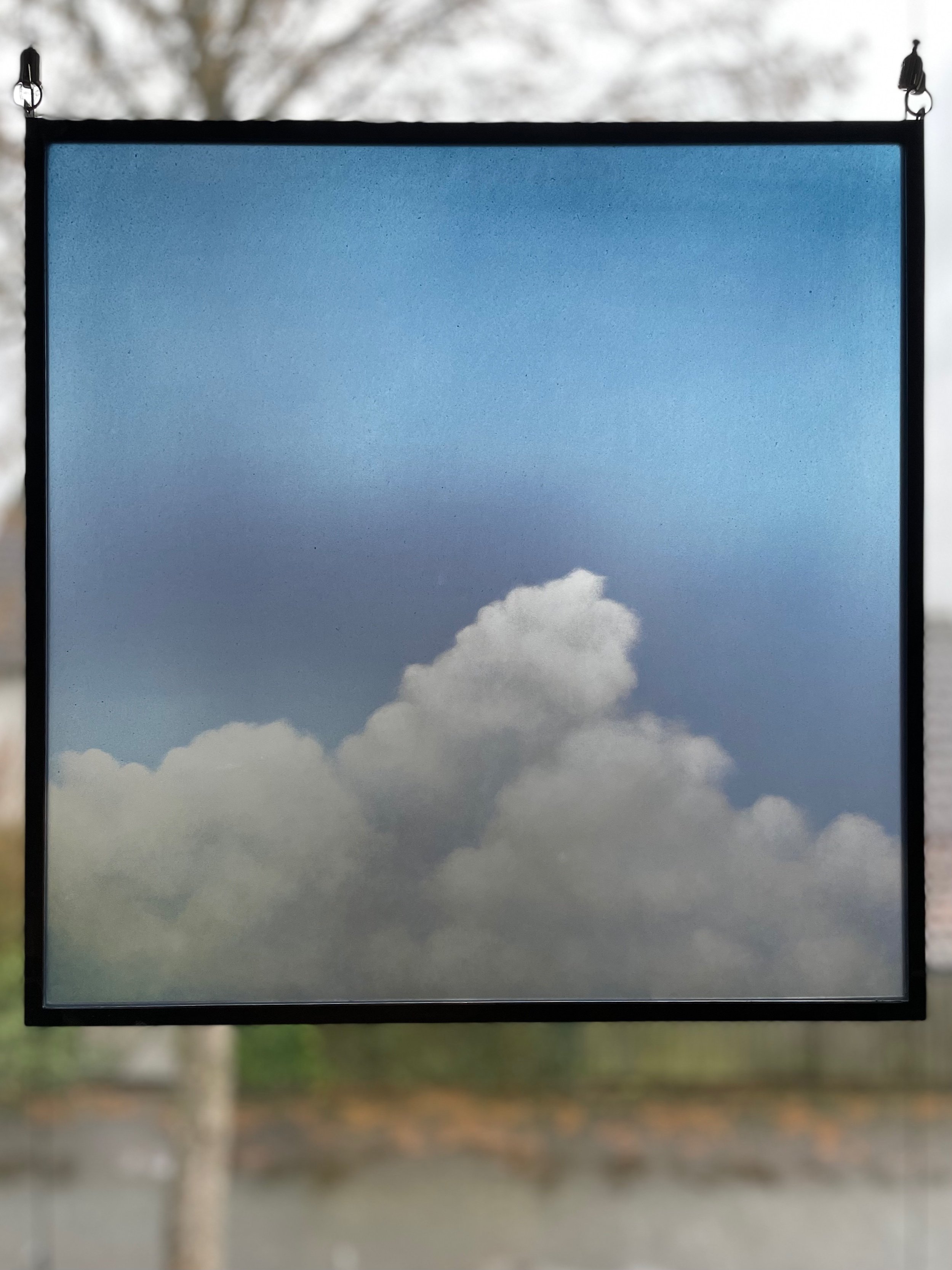 KABINETTSCHEIBE 2 - WOLKE - 2017 - Glasschmelzfarbe auf Glas - 45x45 cm