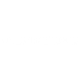 The image shows a black background with the phrase 'OVER THE MOON' written in white, stylized text.