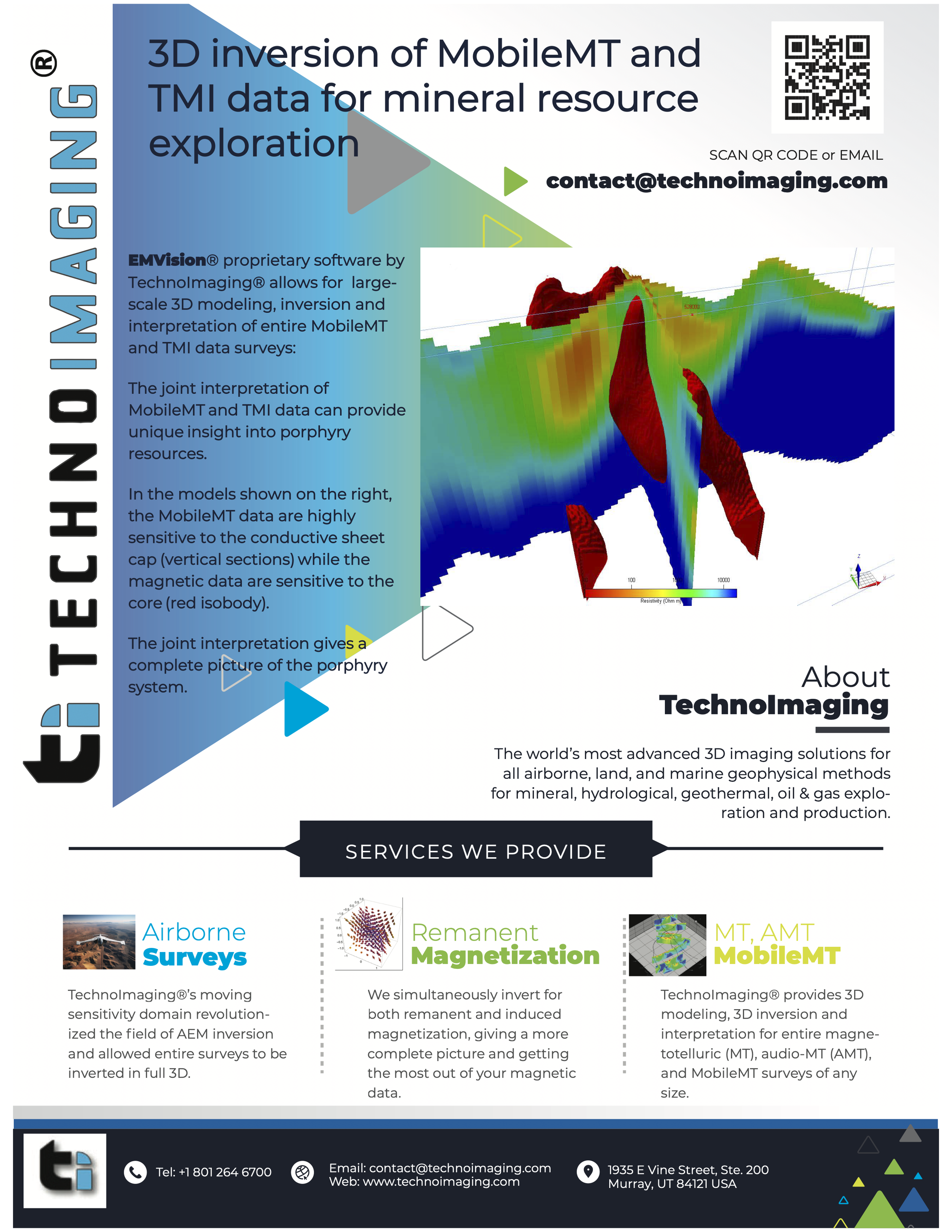 3D Inversion of MobileMT and TMI Data for Mineral Resource Exploration