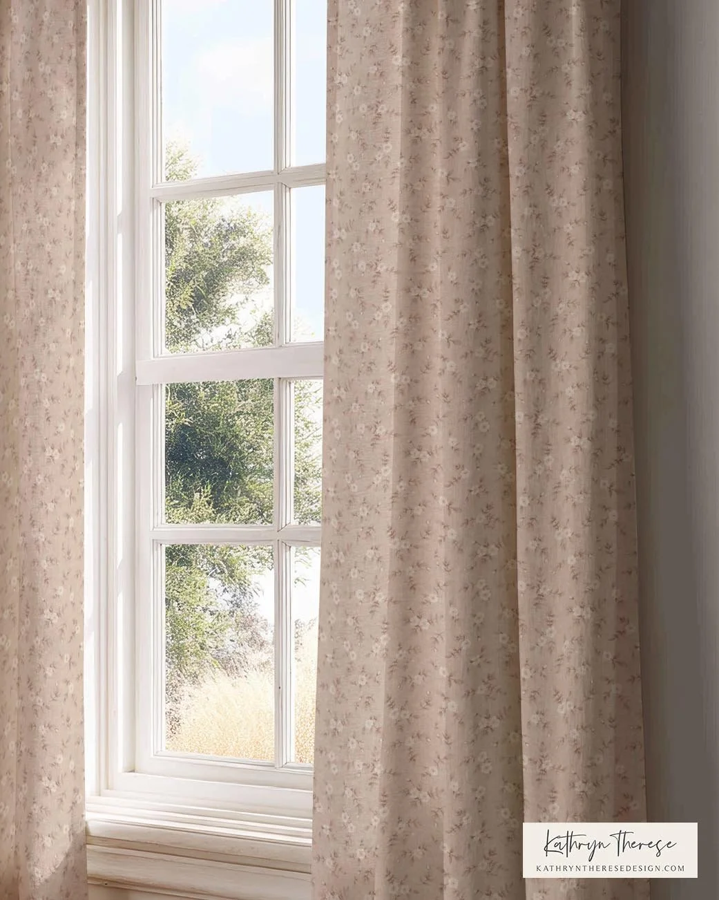 Ditsy Vintage Floral Curtains for Farmhouse and Cottage Interiors