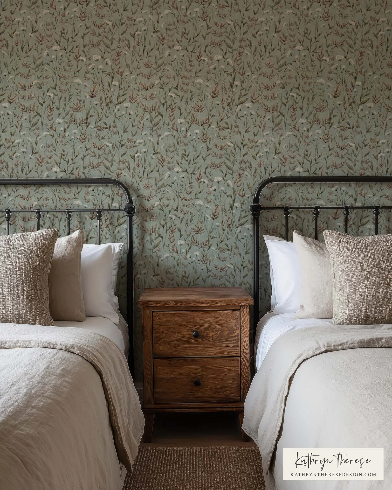 Vintage Briar Wildflower Botanical Meadow Pattern | Cottage &amp; English Country Wallpaper