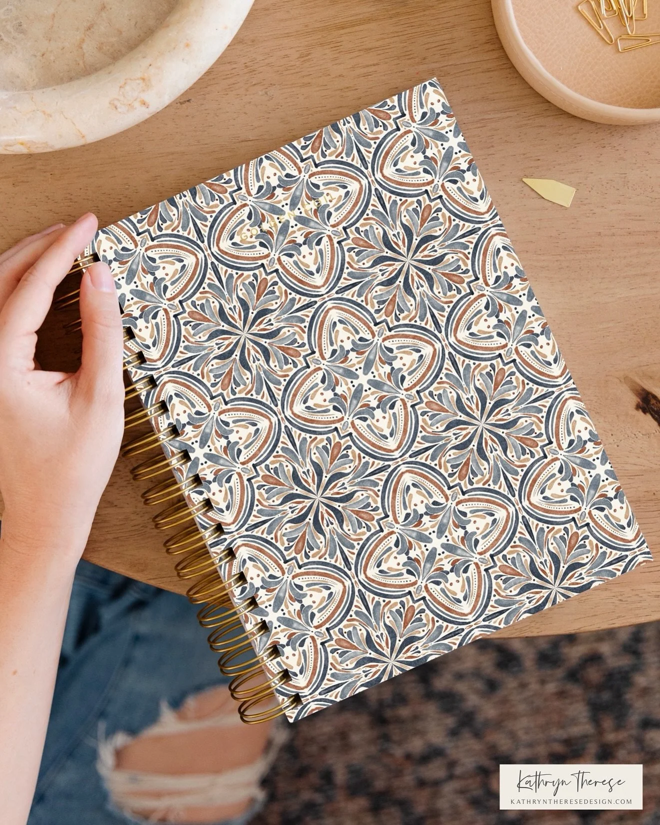 Just official submitted my @golden.coil design cover entry for this year&rsquo;s #GCxDESIGN26 contest! Swipe on through to see a bit of my process 🫶🏻
 
I went with a Tuscan trellis design in sun washed terracotta, beige and blues to capture that tr