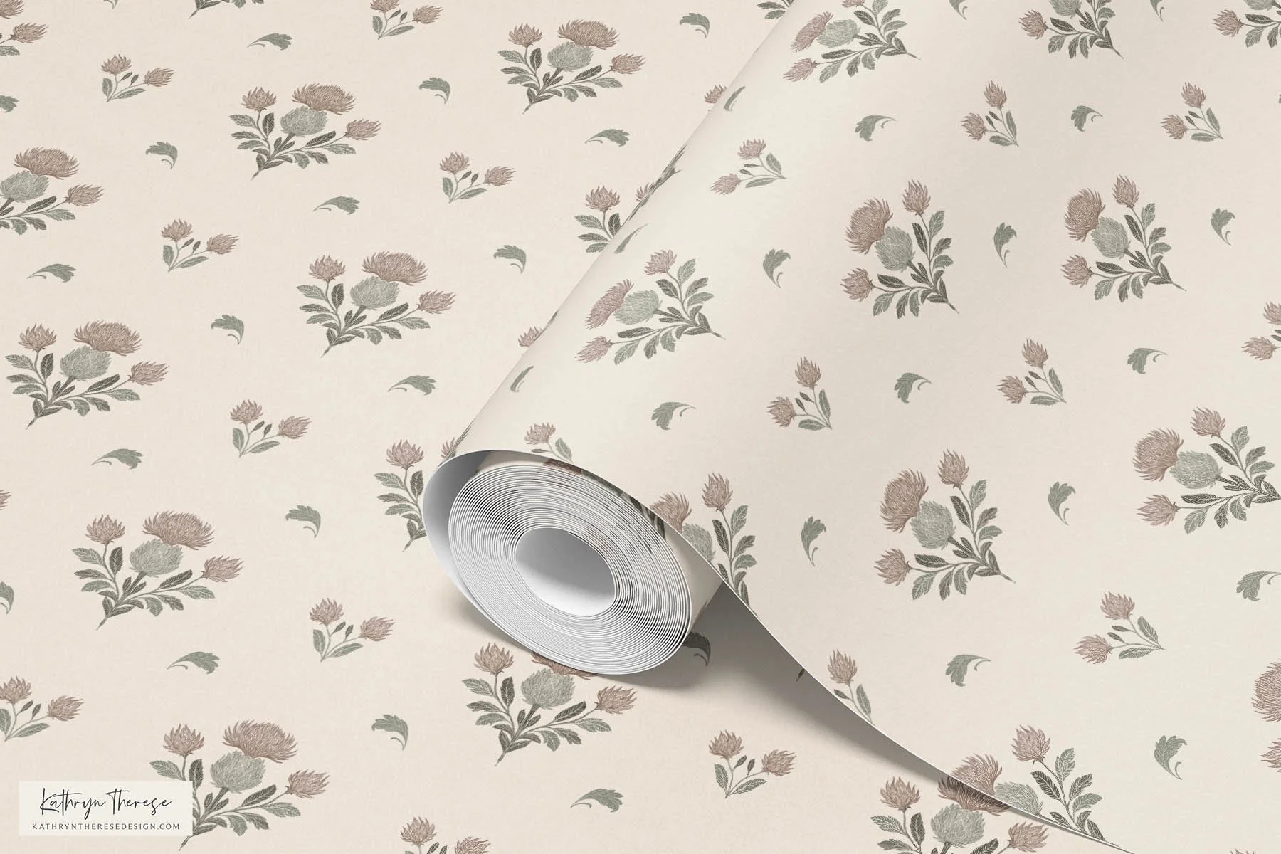 Rowan - Small Scale Heritage Botanical Wallpaper for Traditional Interiors