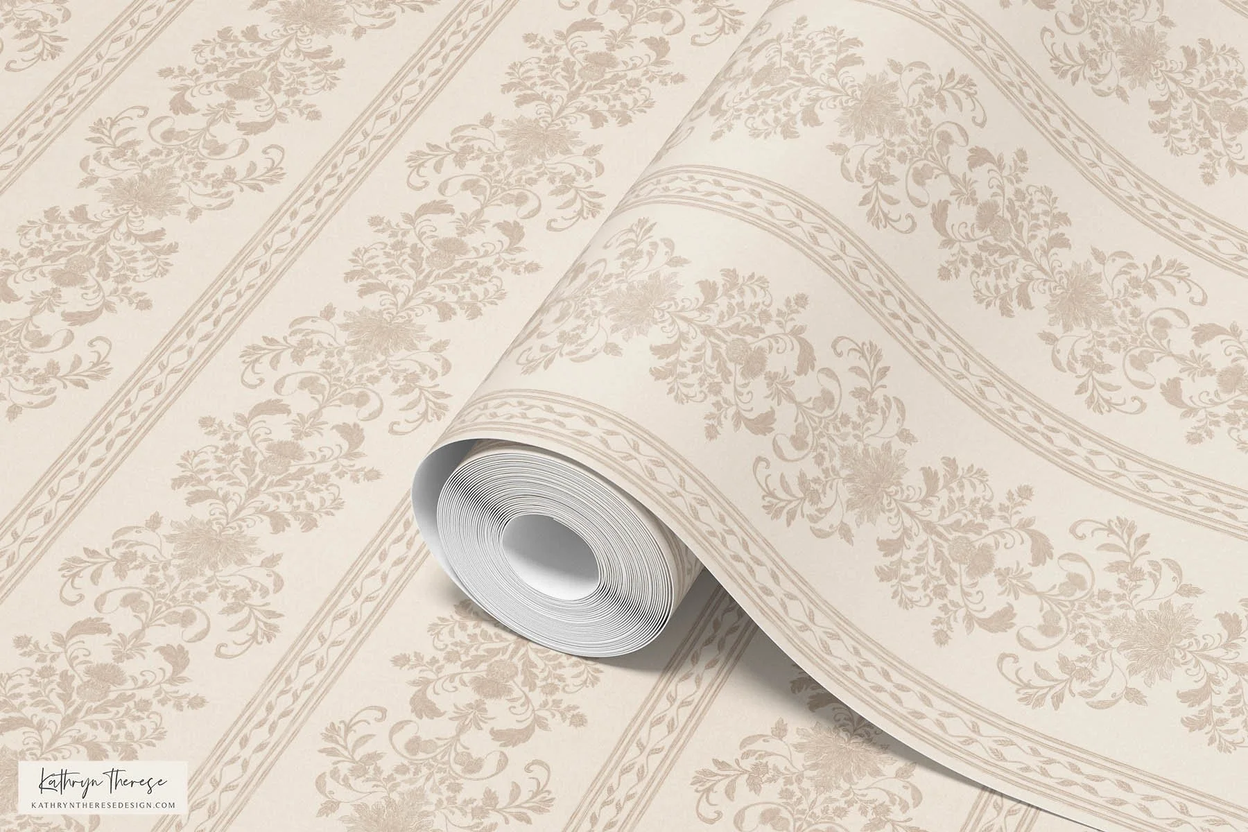 Bridger - Traditional Damask Stripe Seamless Pattern for Modern Traditional Interiors