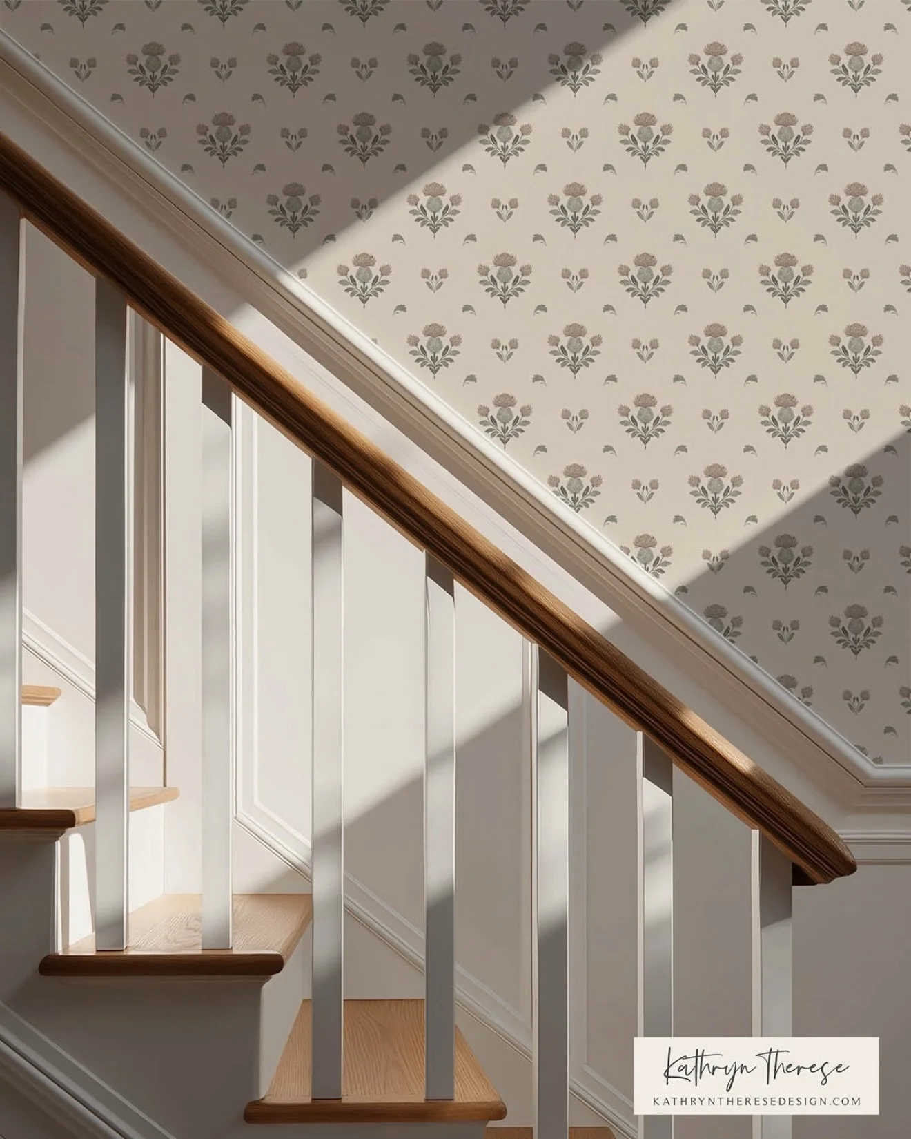 Sharing Rowan today &hellip;. a hand drawn, block print thistle design that brings a structured, timeless, and collected feel to modern traditional interiors 🤎

I especially love him as wallpaper, where the pattern can add warmth, texture, and a lit