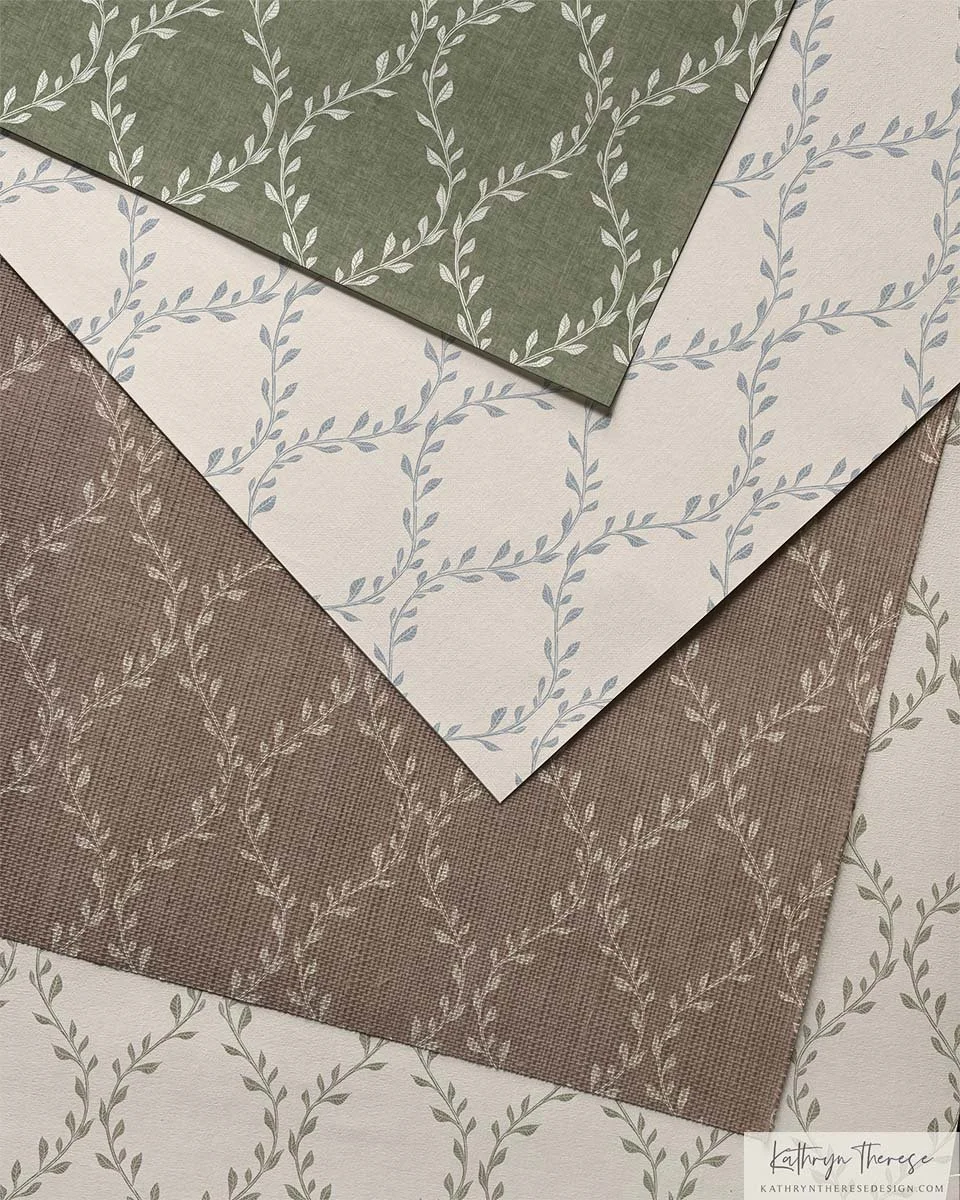 Britton - Textured Botanical Trellis Wallpaper