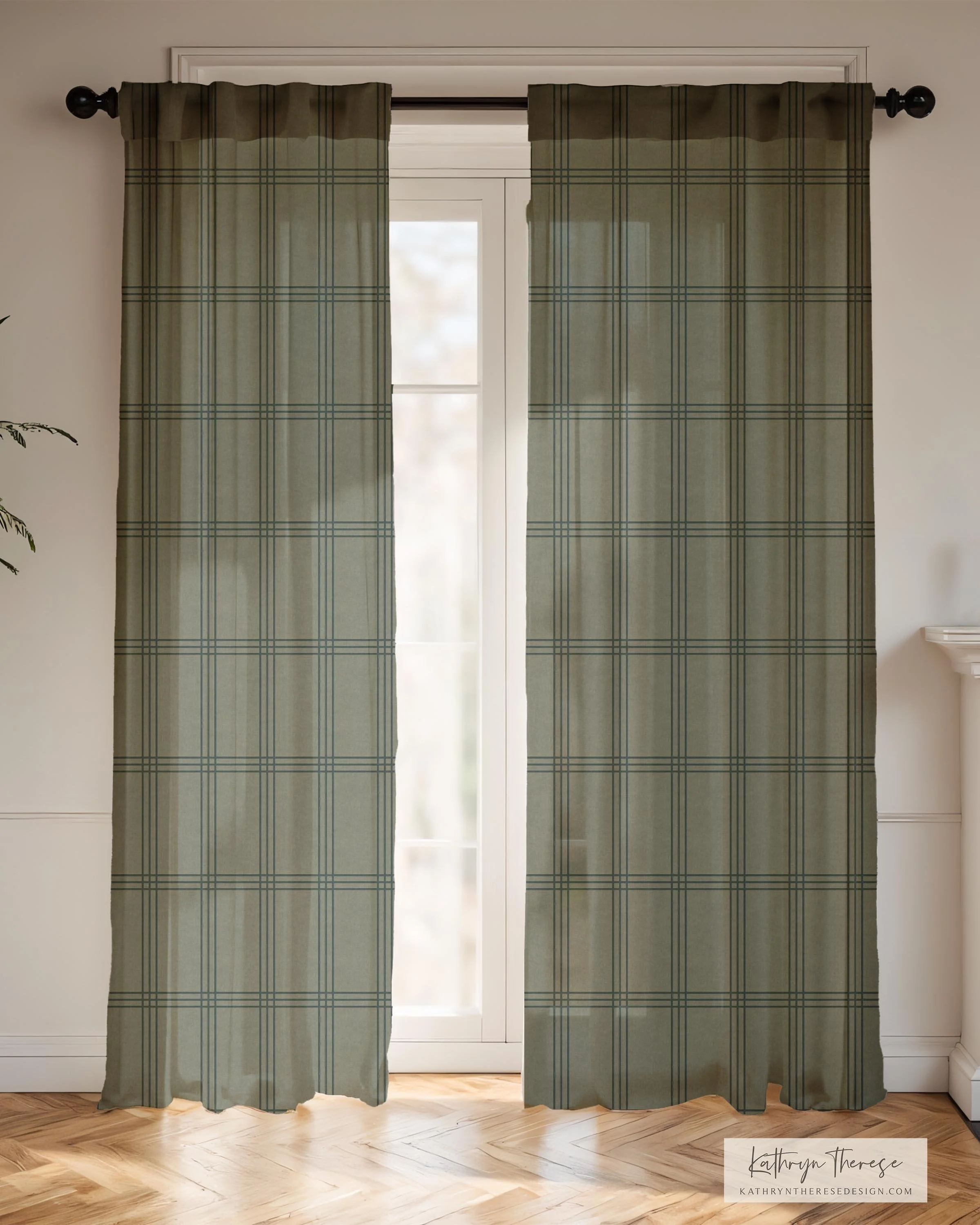Classic Windowpane Plaid Pattern for Farmhouse &amp; Traditional Interiors