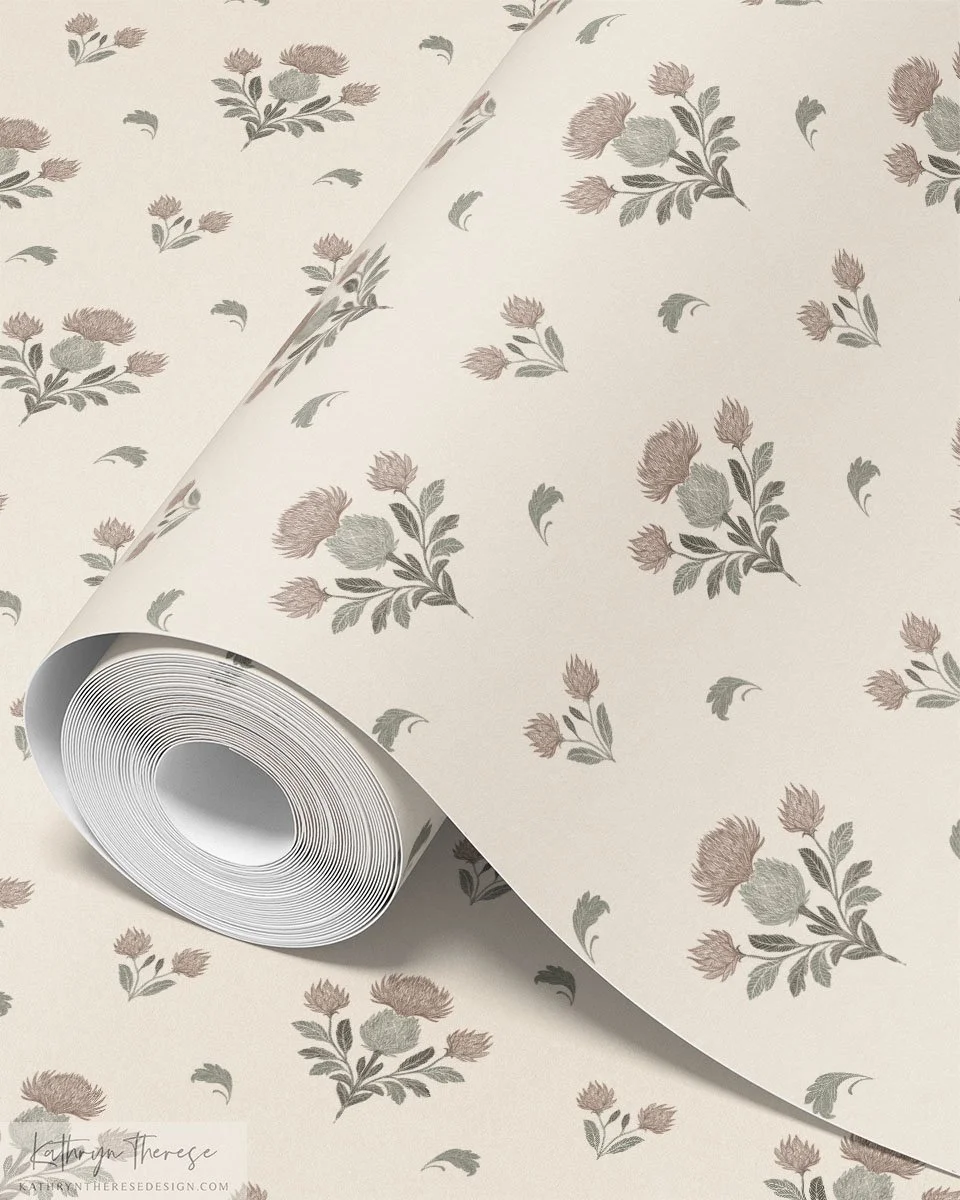 Rowan - Small Scale Heritage Botanical Wallpaper for Traditional Interiors