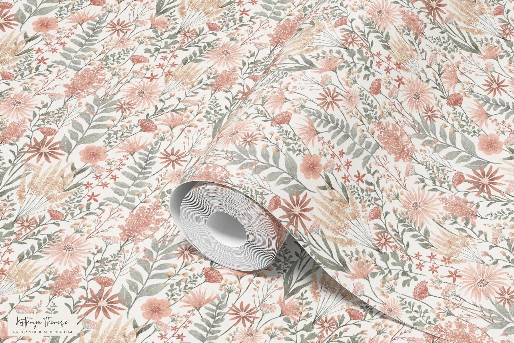 Cottage Floral Wildflower Meadow Wallpaper