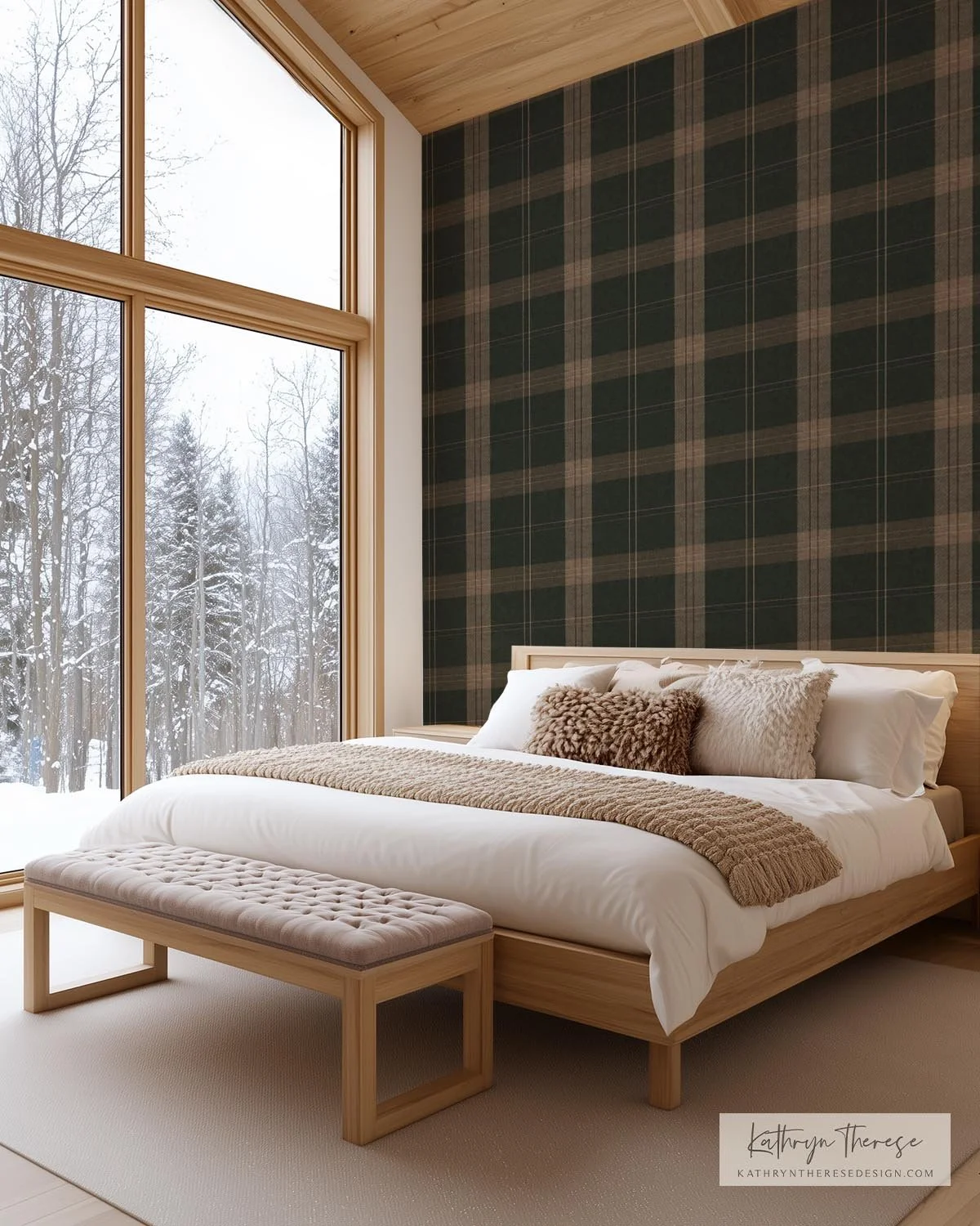 Moody Heritage Tartan Plaid Wallpaper for Rustic Cabin