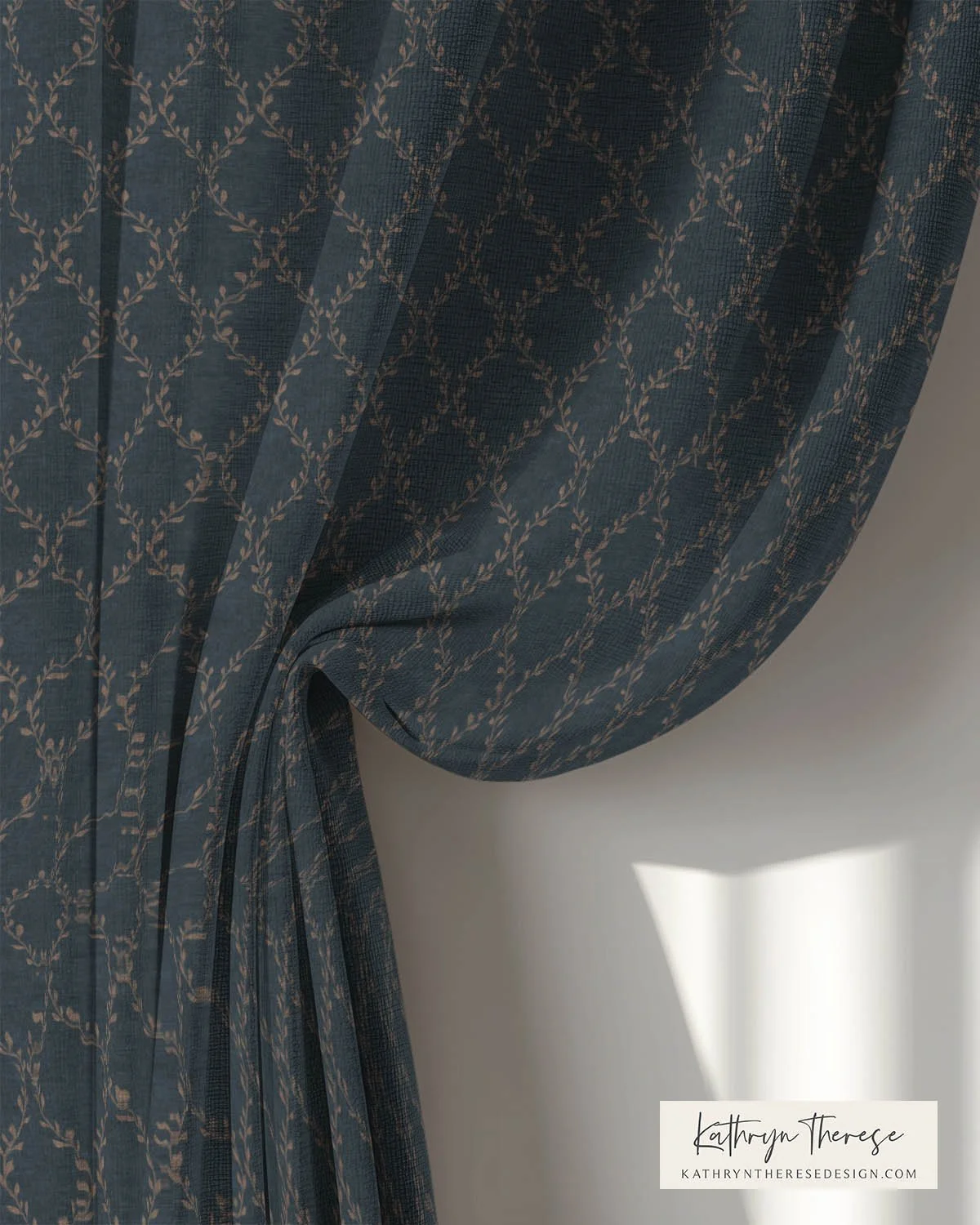 Botanical Trellis Pattern | Classic Vine Lattice Curtains for Modern Traditional Interiors