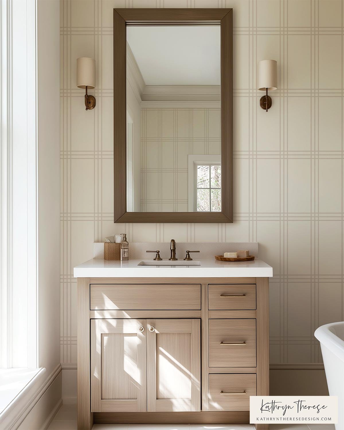 Classic Windowpane Plaid Pattern for Farmhouse &amp; Traditional Interiors