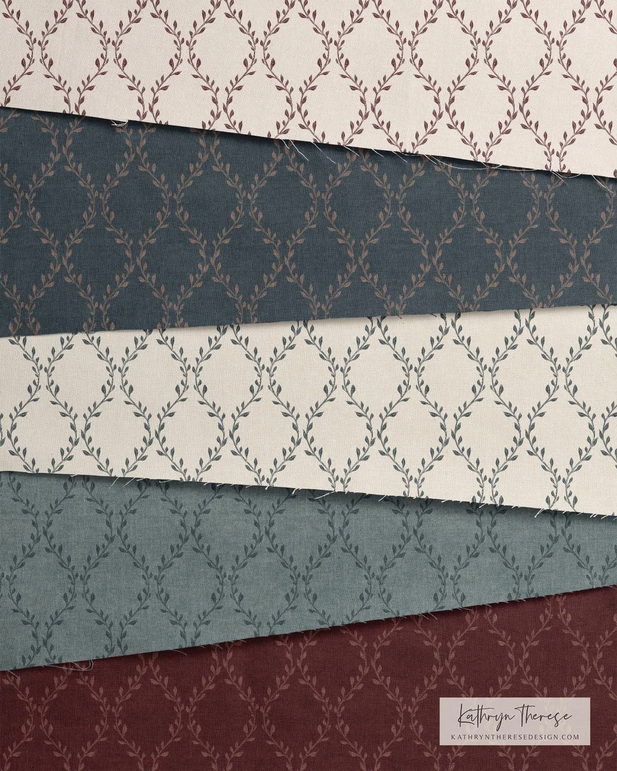 Britton - Textured Botanical Trellis Fabric