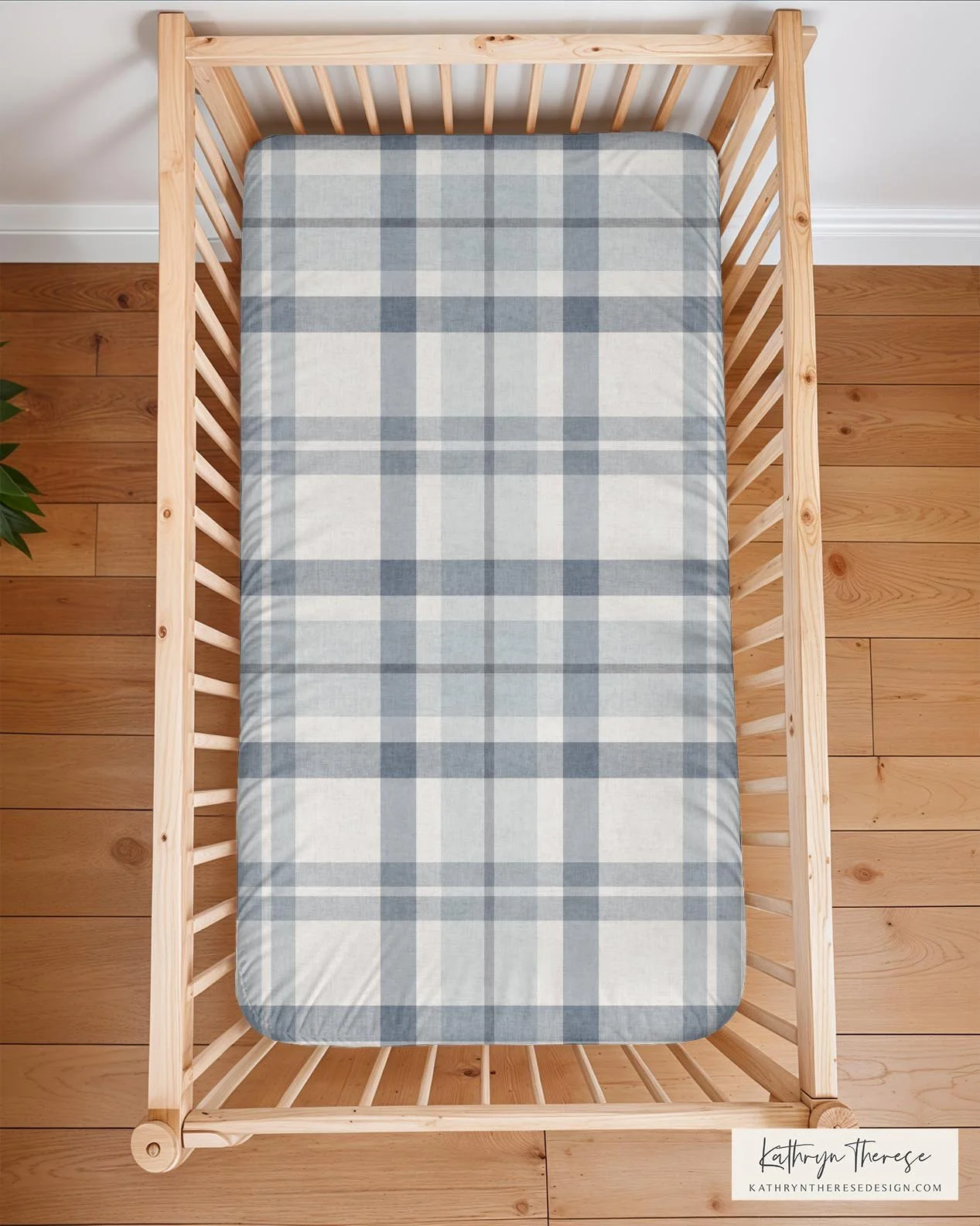Blue Plaid Fabric by the Yard